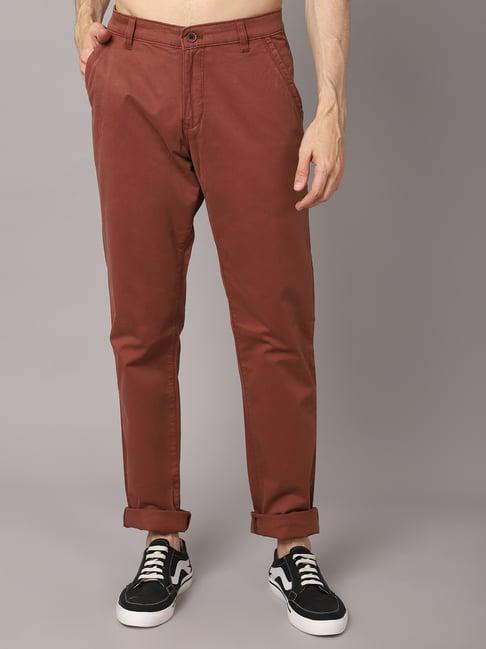 cantabil rust regular fit flat front trousers