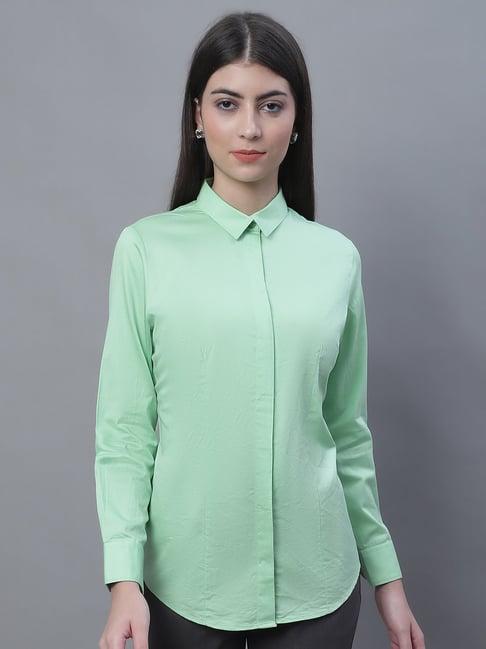 cantabil sea green formal shirt