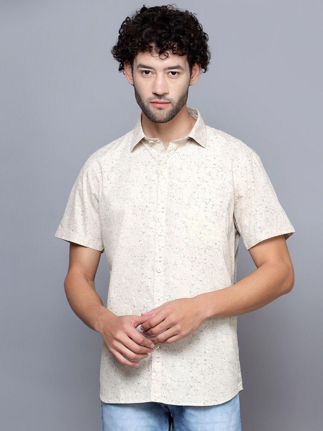 cantabil smart abstract printed cotton casual shirt