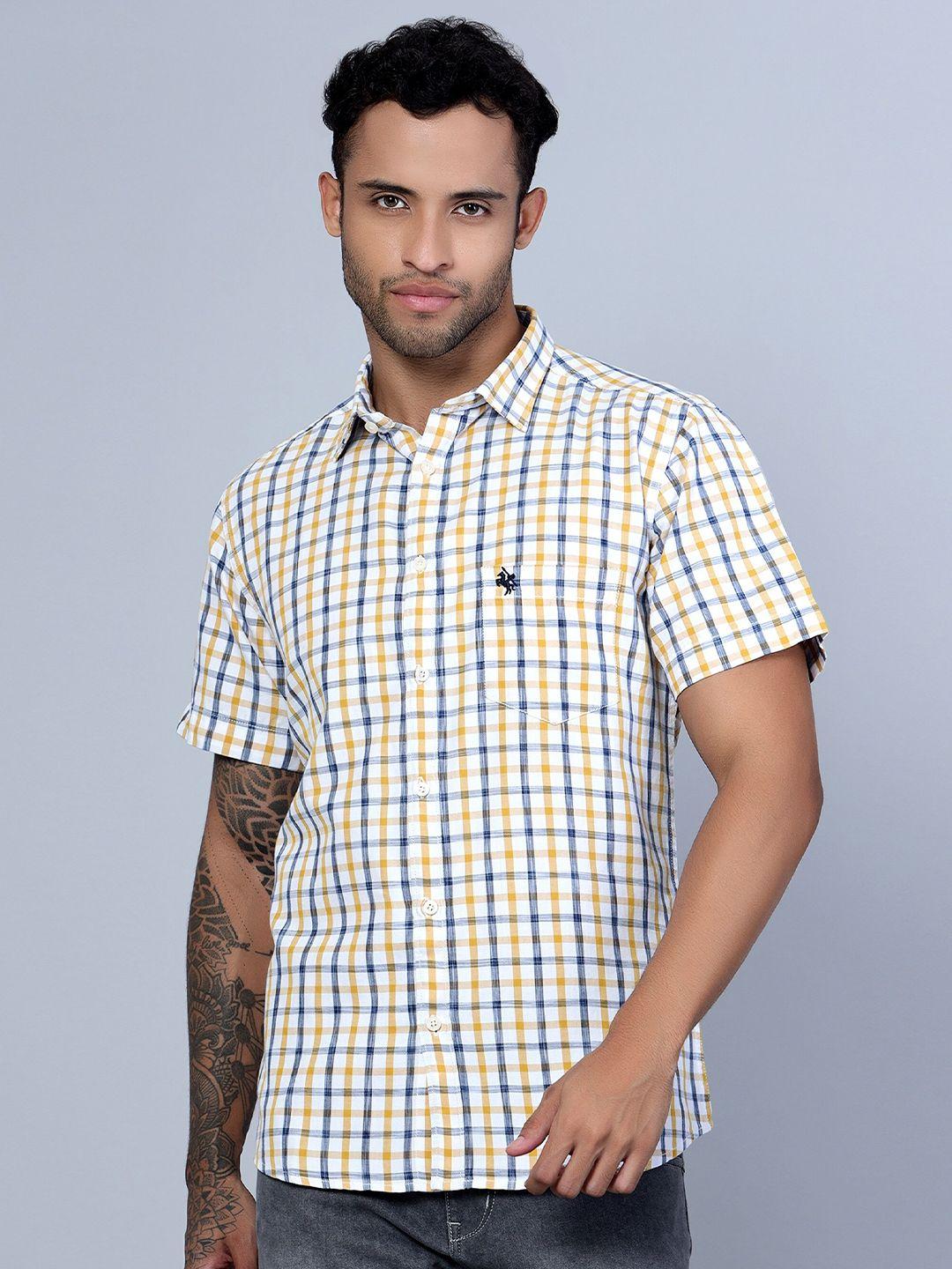 cantabil smart checked cotton casual shirt