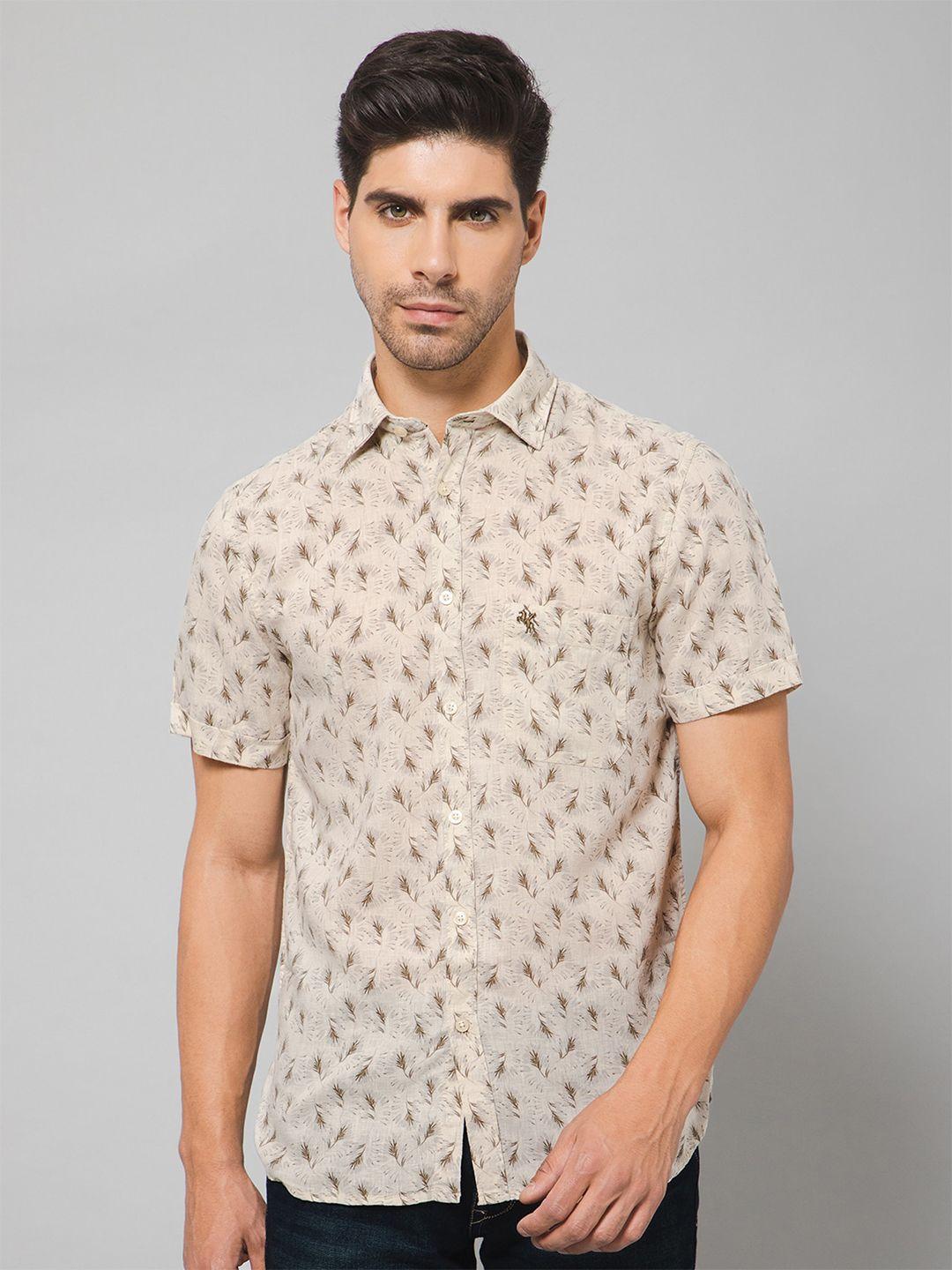 cantabil smart fit floral printed casual shirt