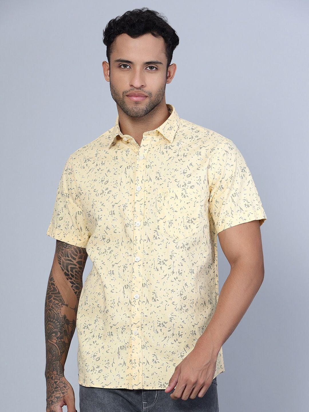 cantabil smart floral printed cotton casual shirt