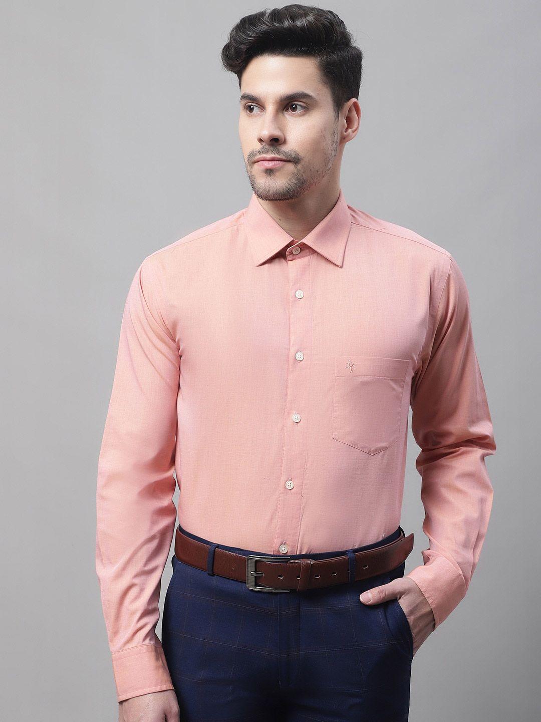 cantabil spread collar regular fit formal cotton shirt