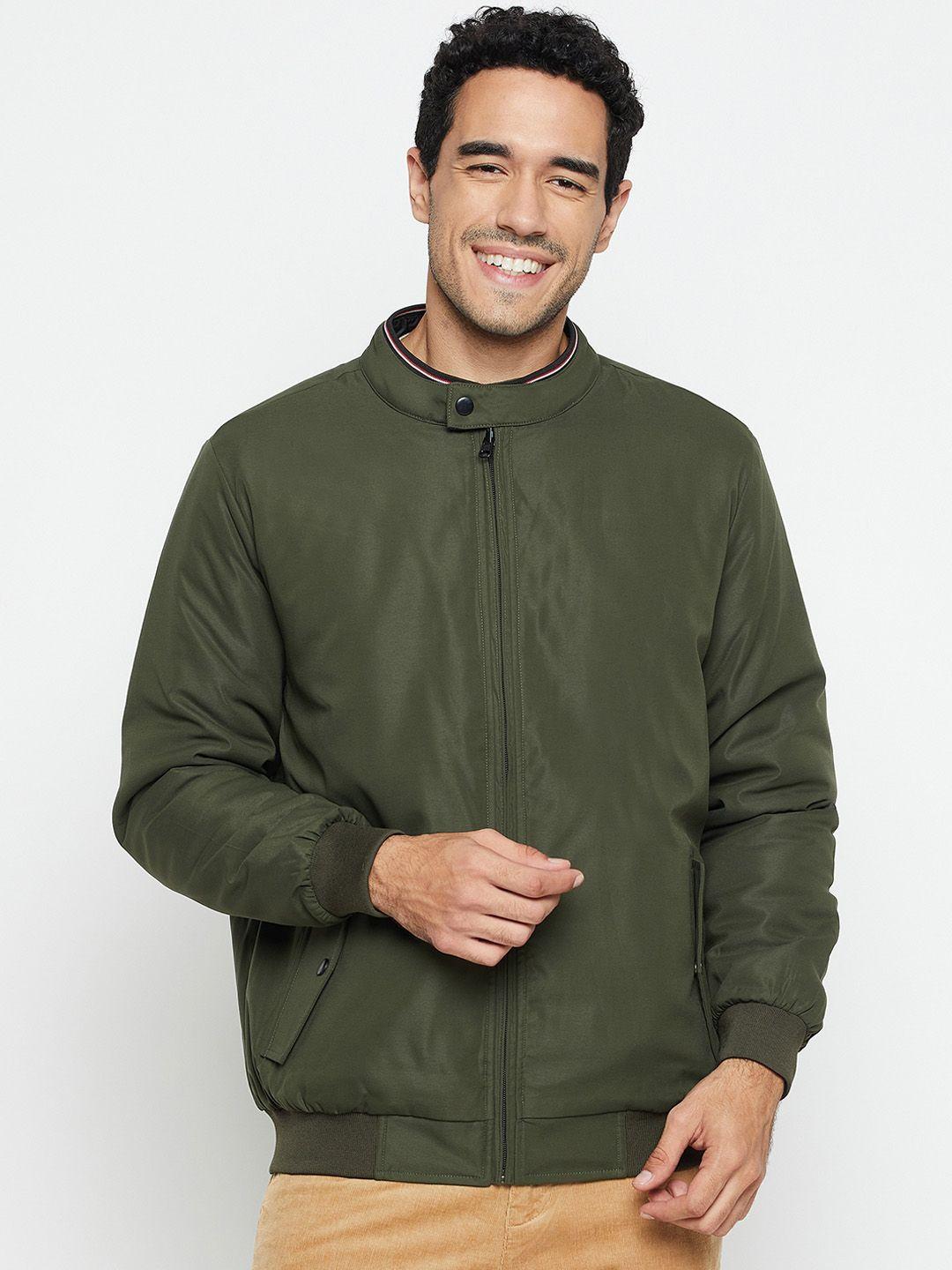 cantabil stand collar reversible bomber jacket