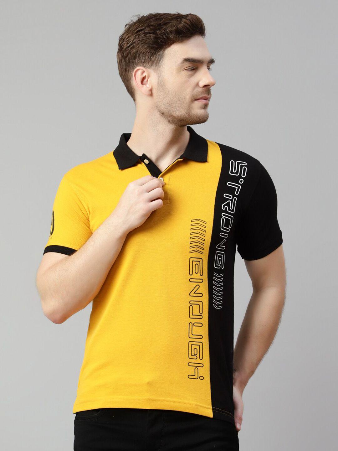 cantabil typography printed polo collar cotton t-shirt