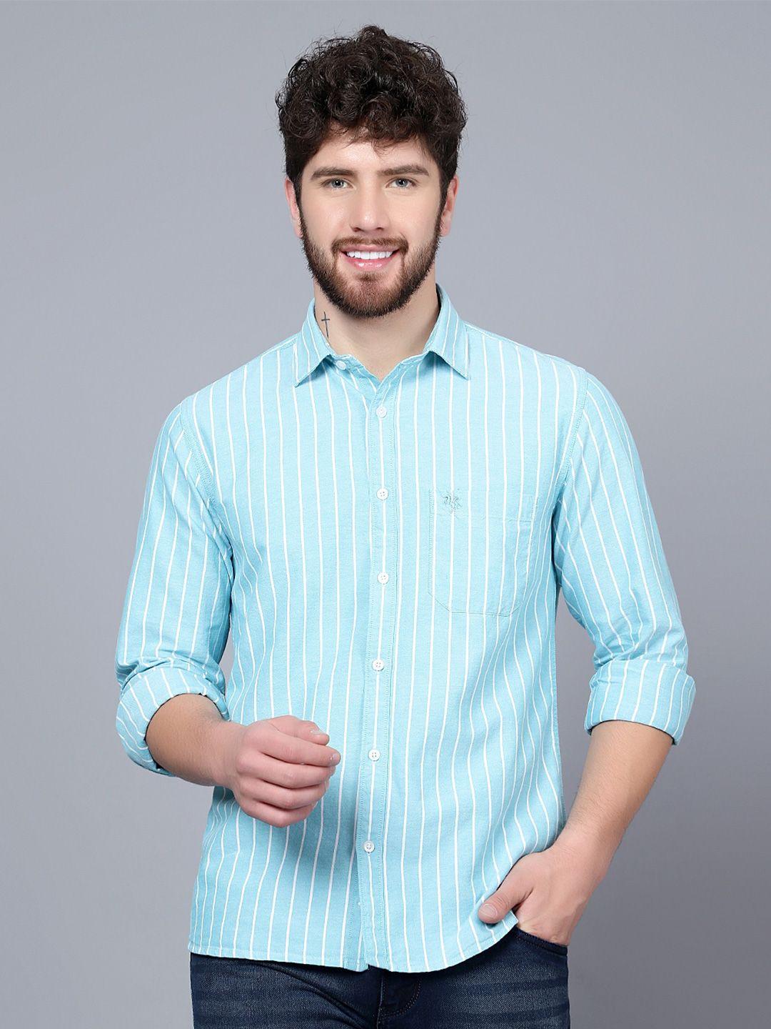 cantabil vertical striped cotton casual shirt