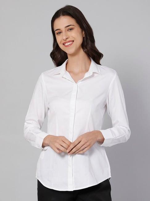 cantabil white cotton shirt