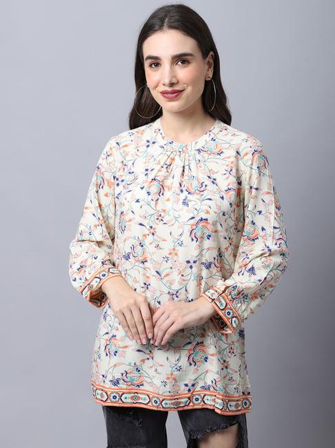 cantabil white printed tunic