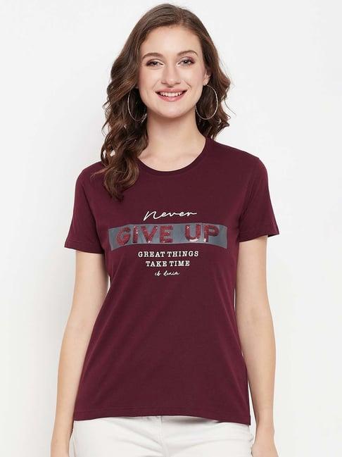 cantabil wine printed t-shirt