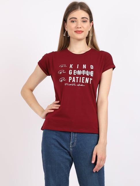 cantabil wine printed t-shirt