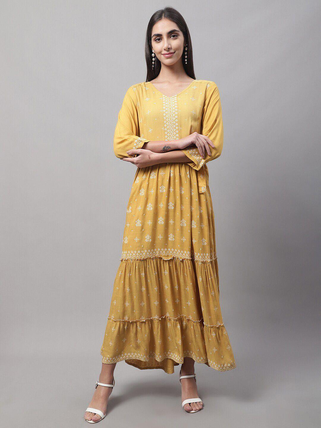 cantabil women bandhani printed anarkali cotton kurta