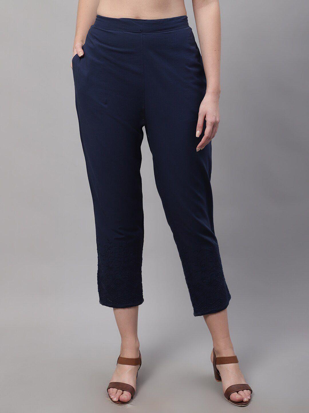 cantabil women cotton cigarette trousers