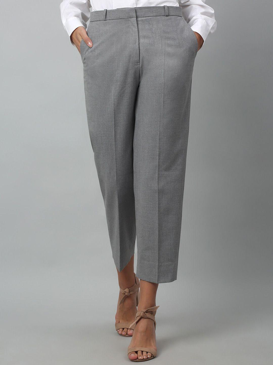 cantabil women mid rise cropped trousers