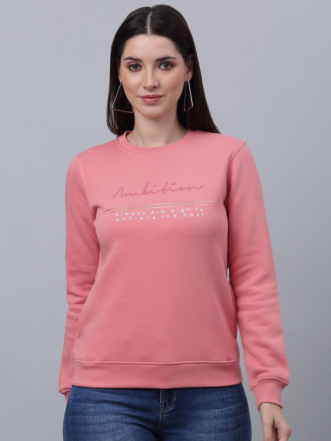 cantabil women pink printed sweatshirt