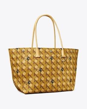 canvas basket-weave tote bag