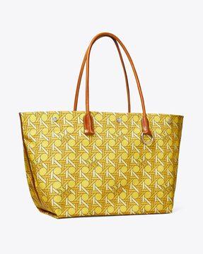 canvas basket-weave tote bag