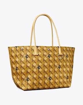 canvas basket-weave tote bag