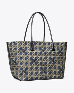 canvas basket-weave tote bag