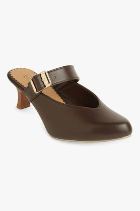 canvas slipon women's ethnic sandals - chocolate brown