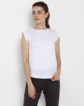 cap-sleeves crew-neck t-shirt