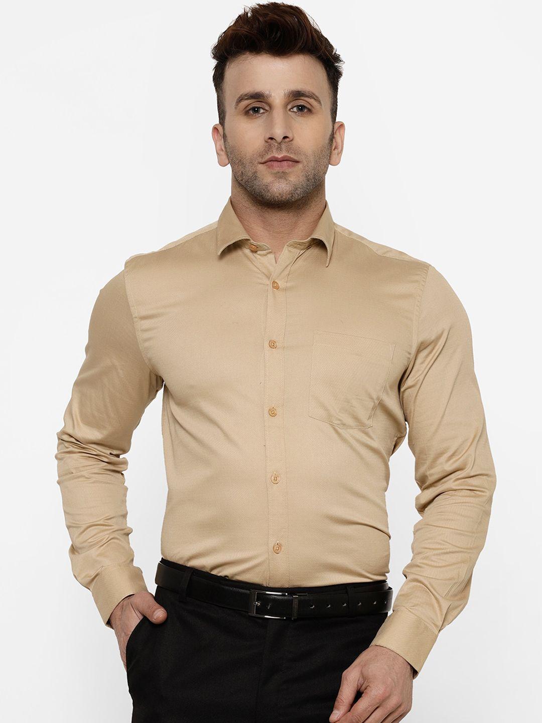 cape canary men khaki opaque formal shirt