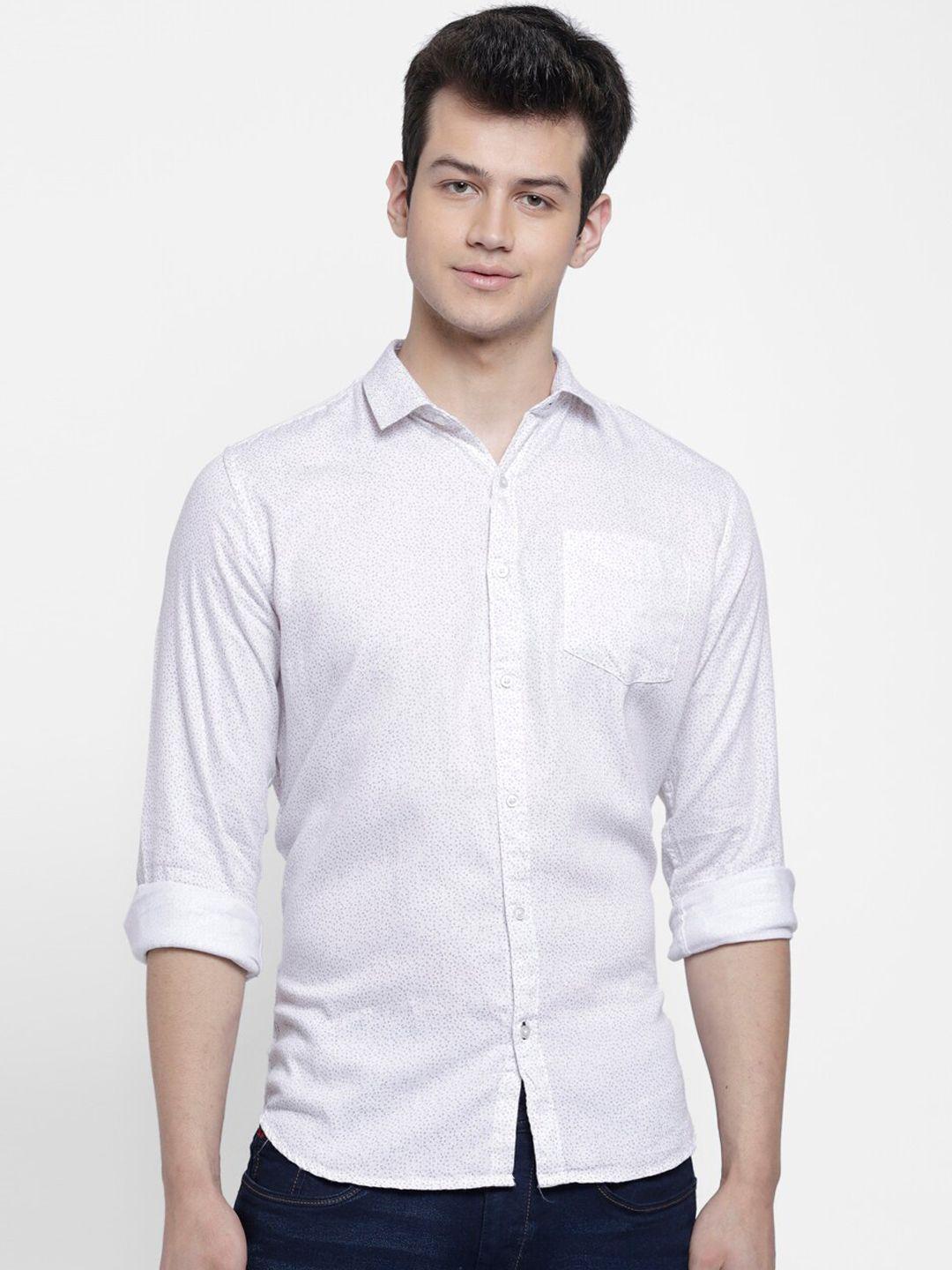 cape canary men white printed casual shirt