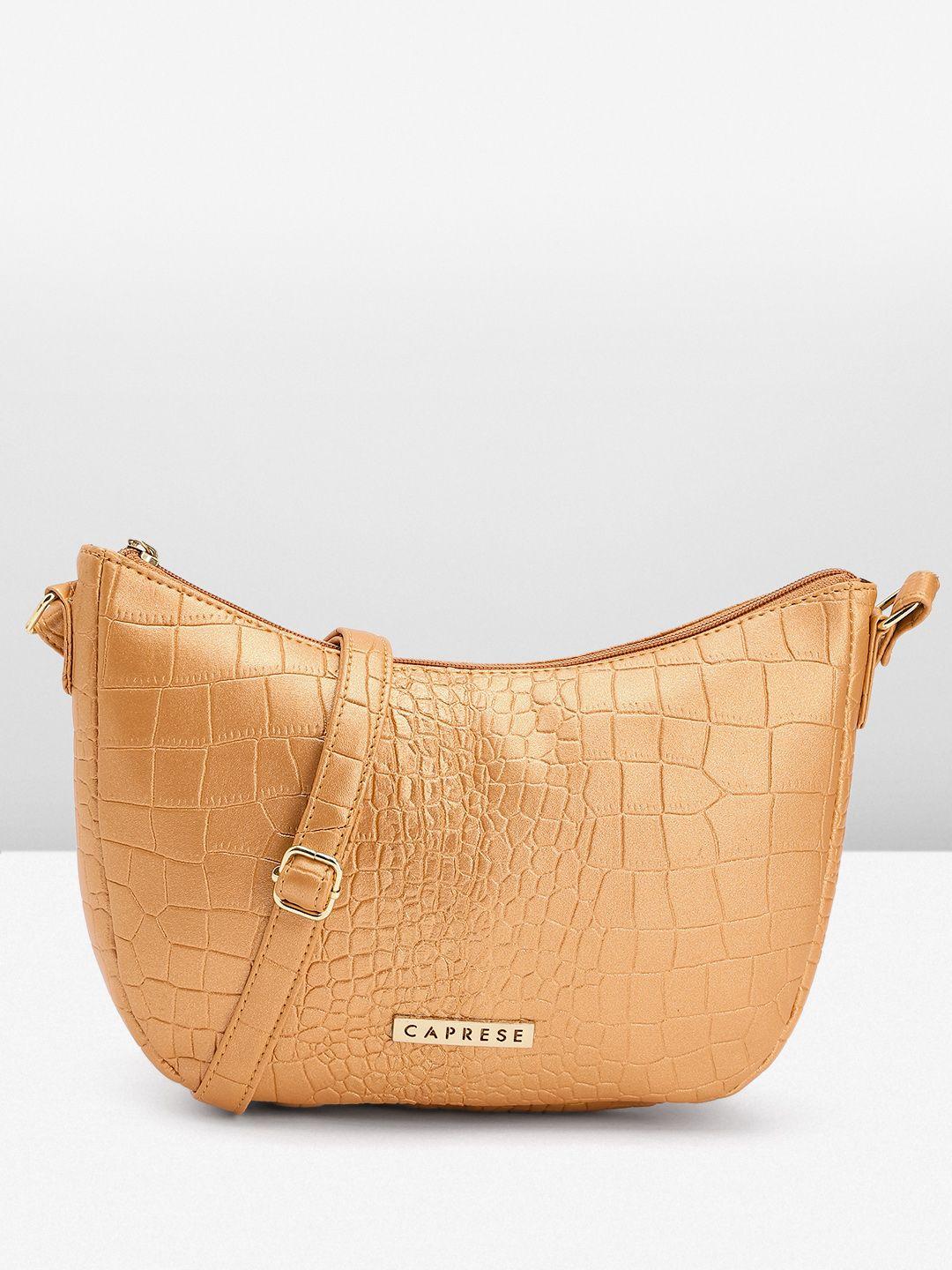 caprese crocodile textured structured sling bag