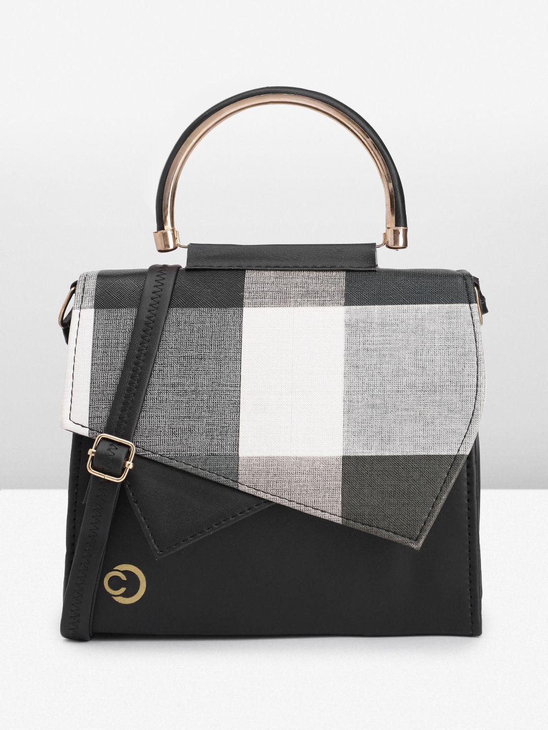 caprese geometric printed structured satchel