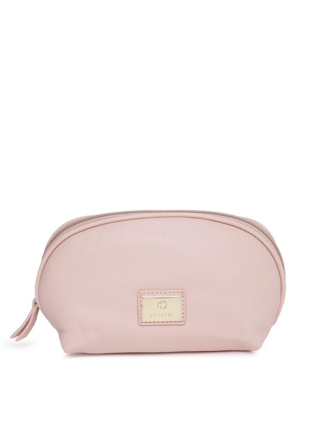 caprese pink solid cosmetic pouch