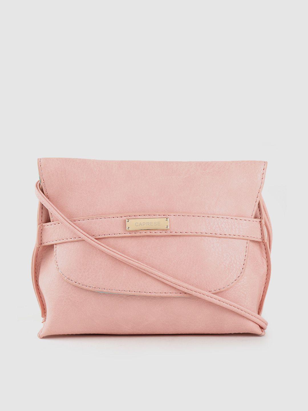 caprese pink solid sling bag