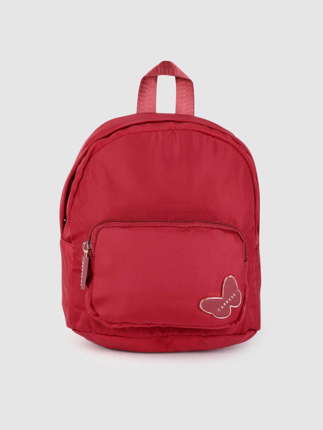 caprese women maroon solid backpack