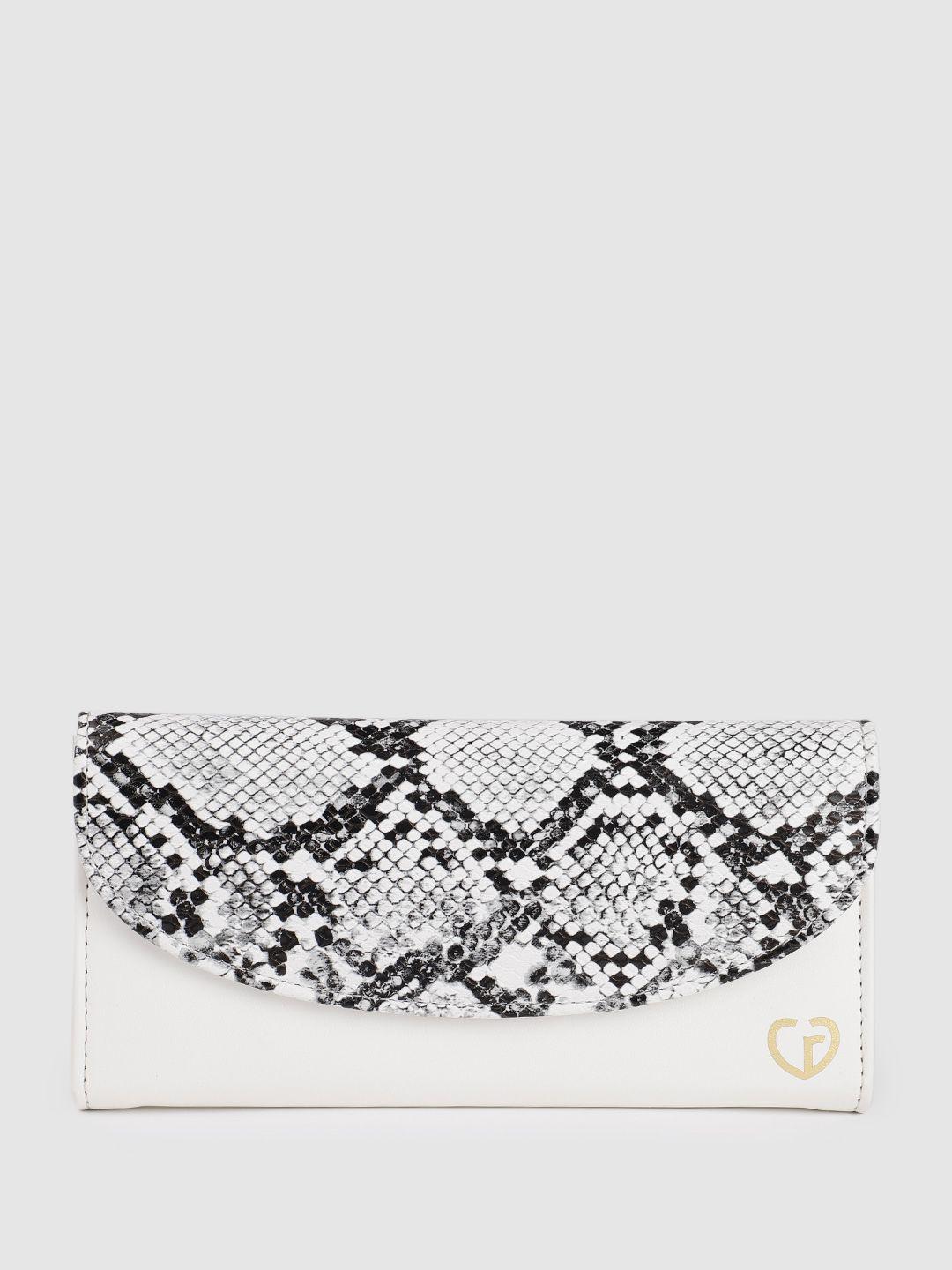 caprese women snake skin textured three fold wallet with rfid protection