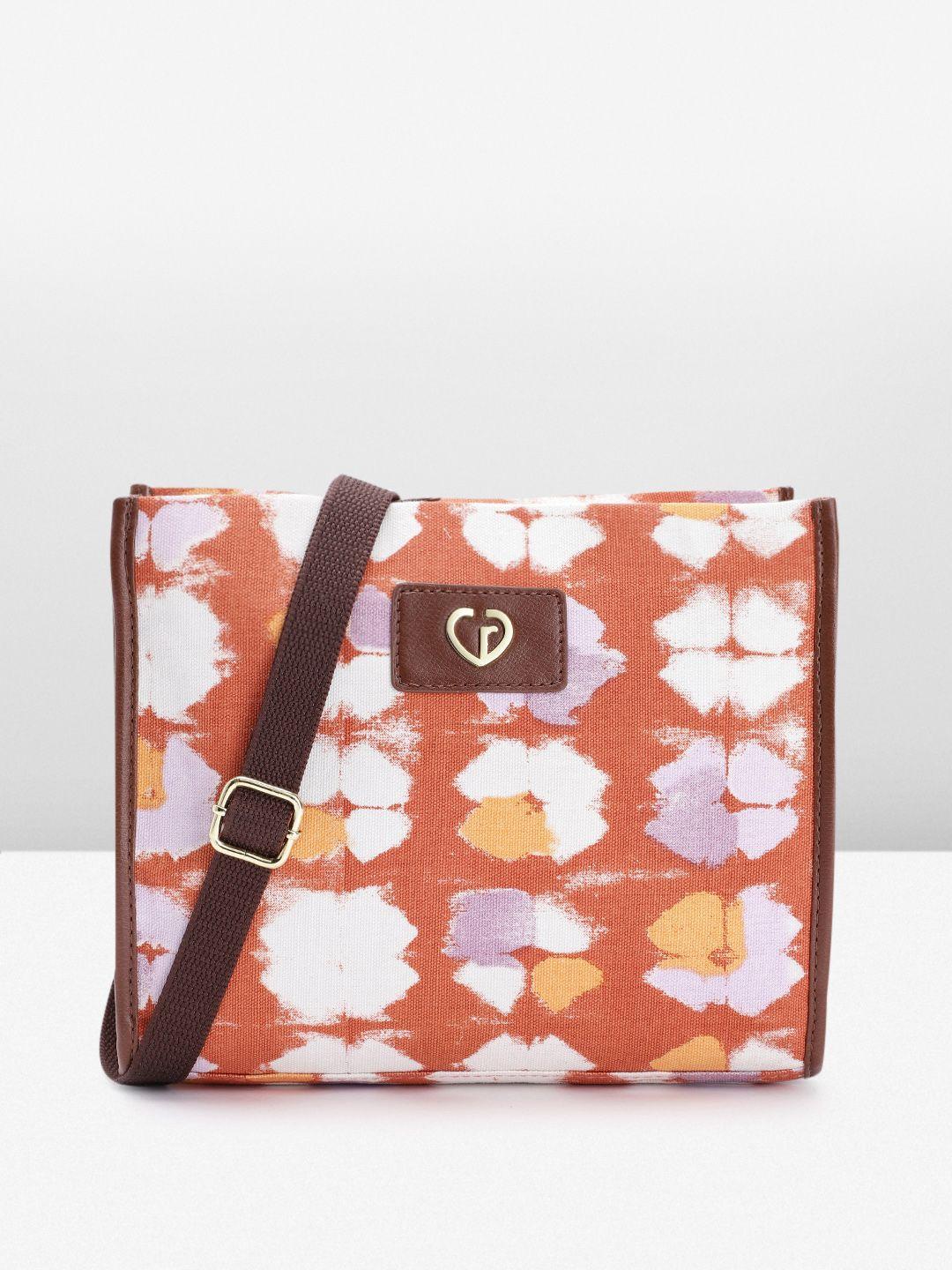caprese abstract printed structured sling bag