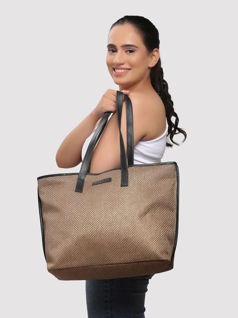 caprese alicia beige faux leather textured tote handbag