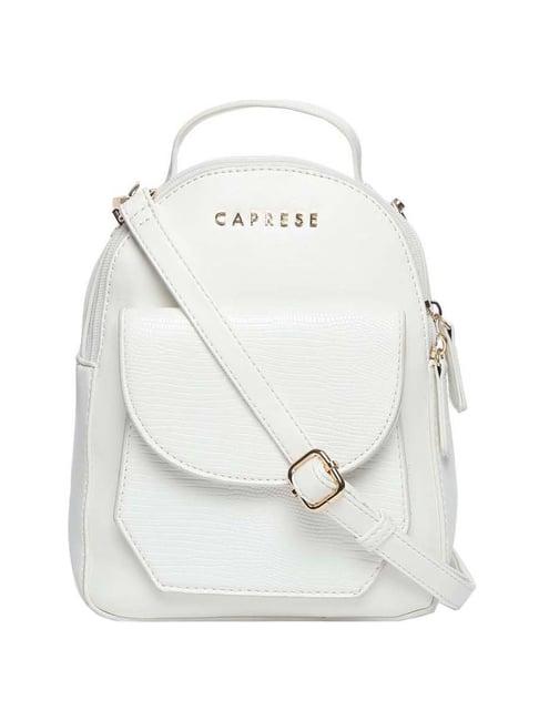 caprese alyona white textured small backpack