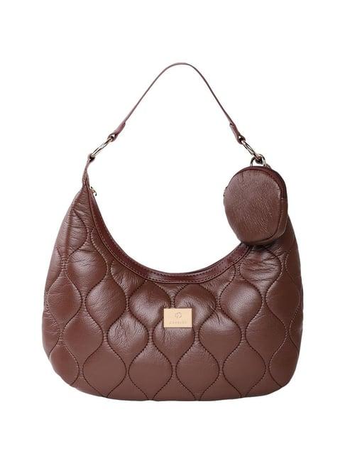 caprese briar brown faux leather quilted hobos handbag