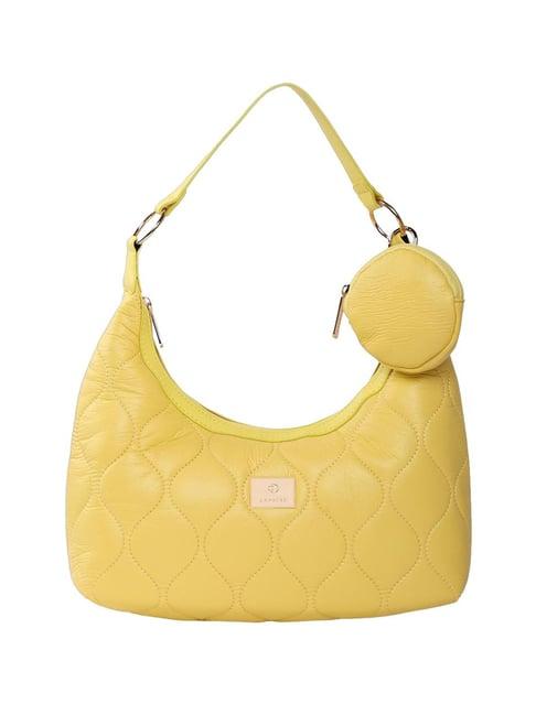 caprese briar yellow faux leather quilted hobos handbag