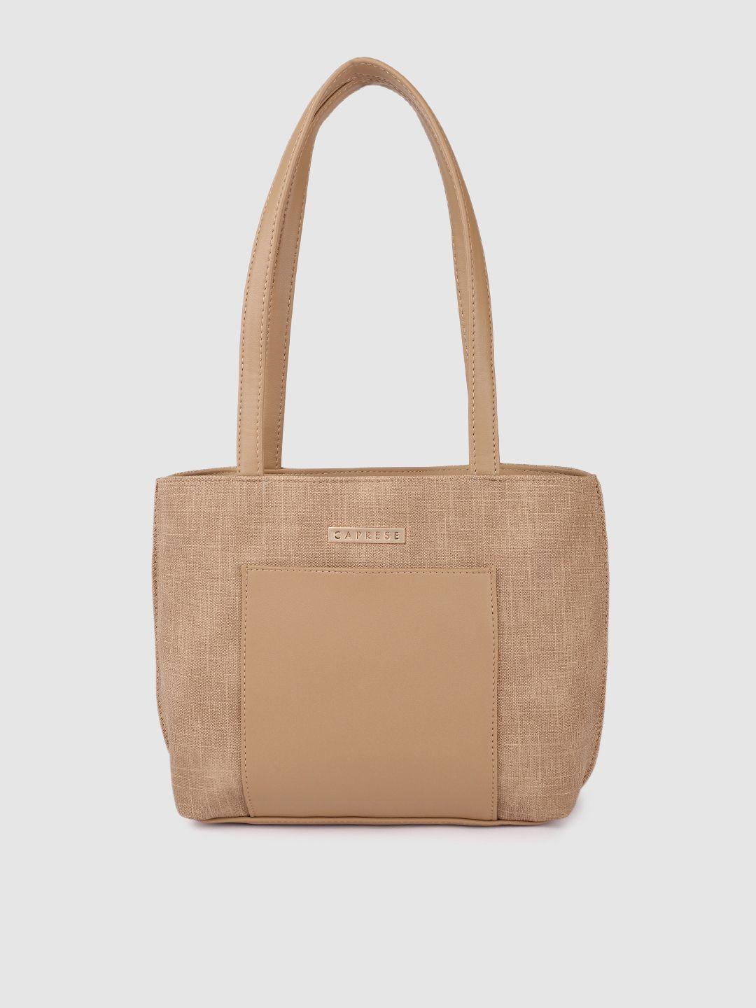 caprese brown solid structured shoulder bag