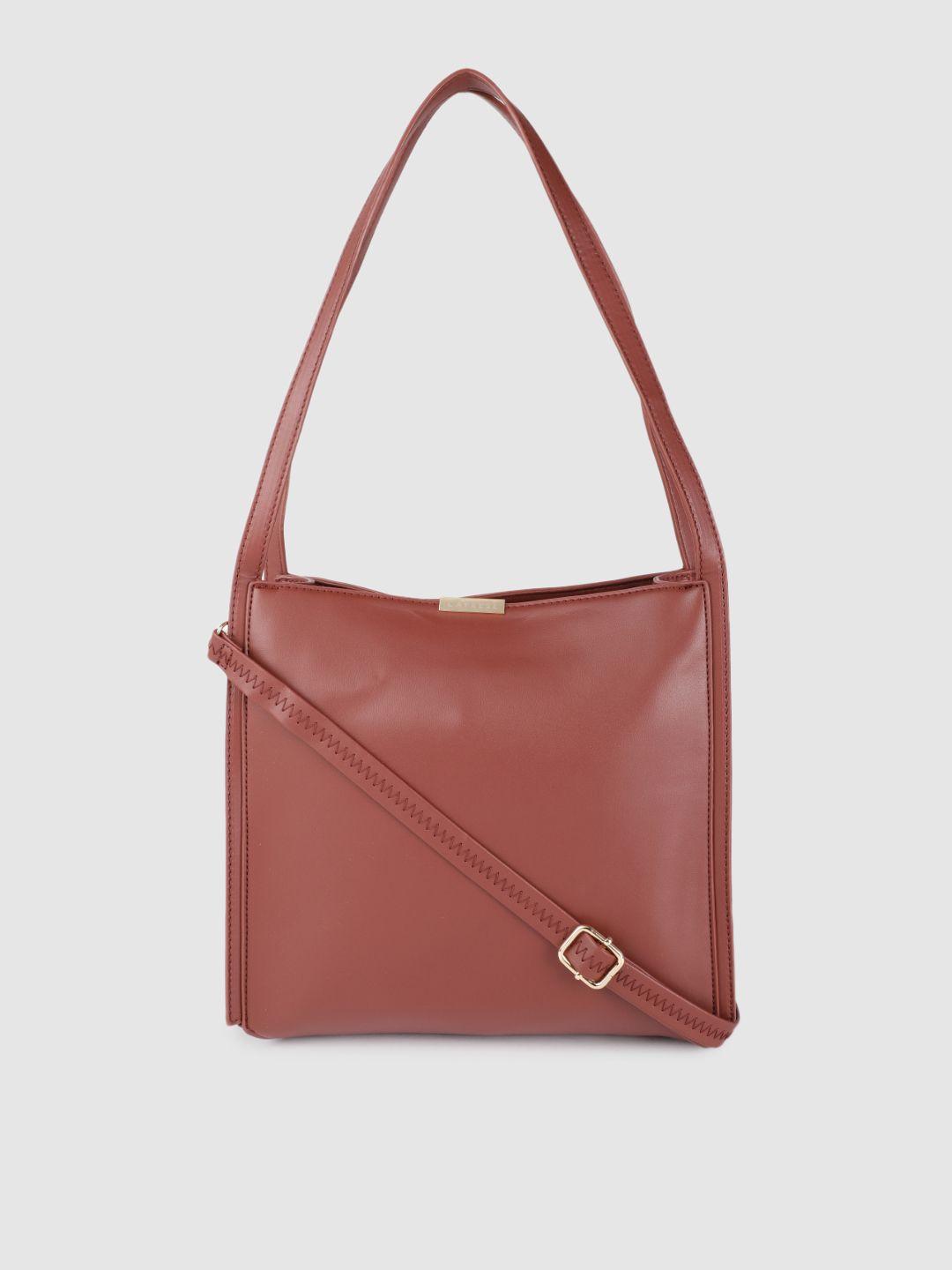 caprese brown structured shoulder bag