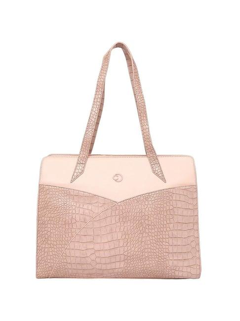 caprese cabo blush faux leather textured laptop tote handbag