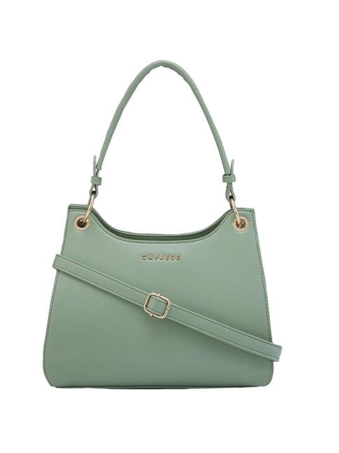 caprese capri mint faux leather solid shoulder handbag