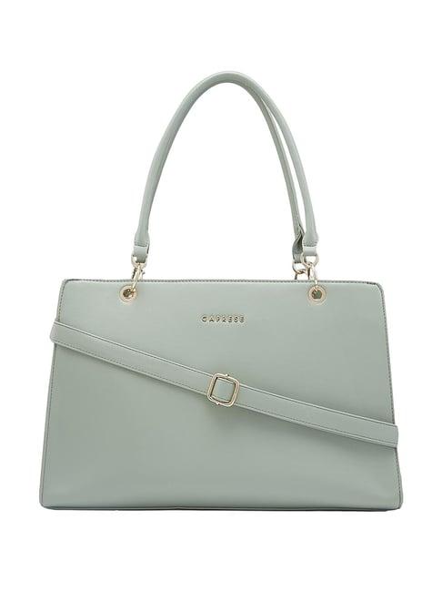 caprese capri mint faux leather solid tote handbag