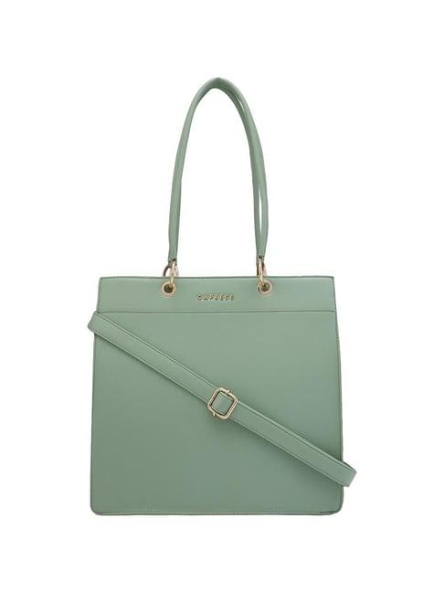 caprese capri mint faux leather solid tote handbag