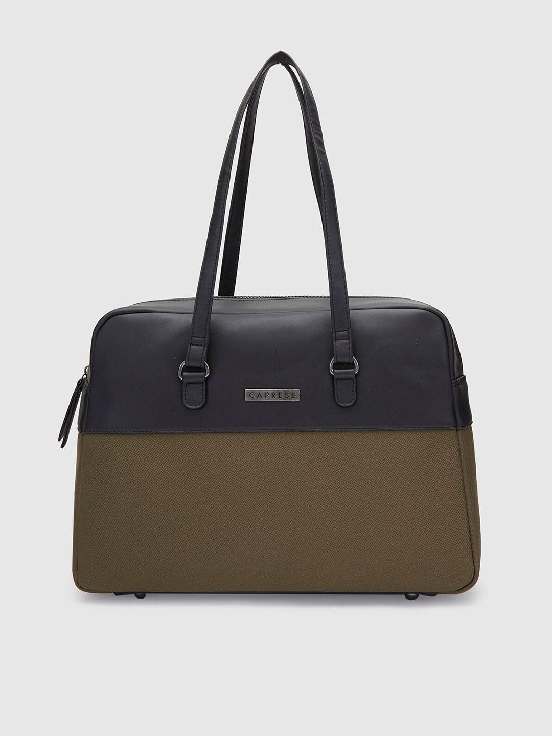 caprese colourblocked structured leather shoulder bag