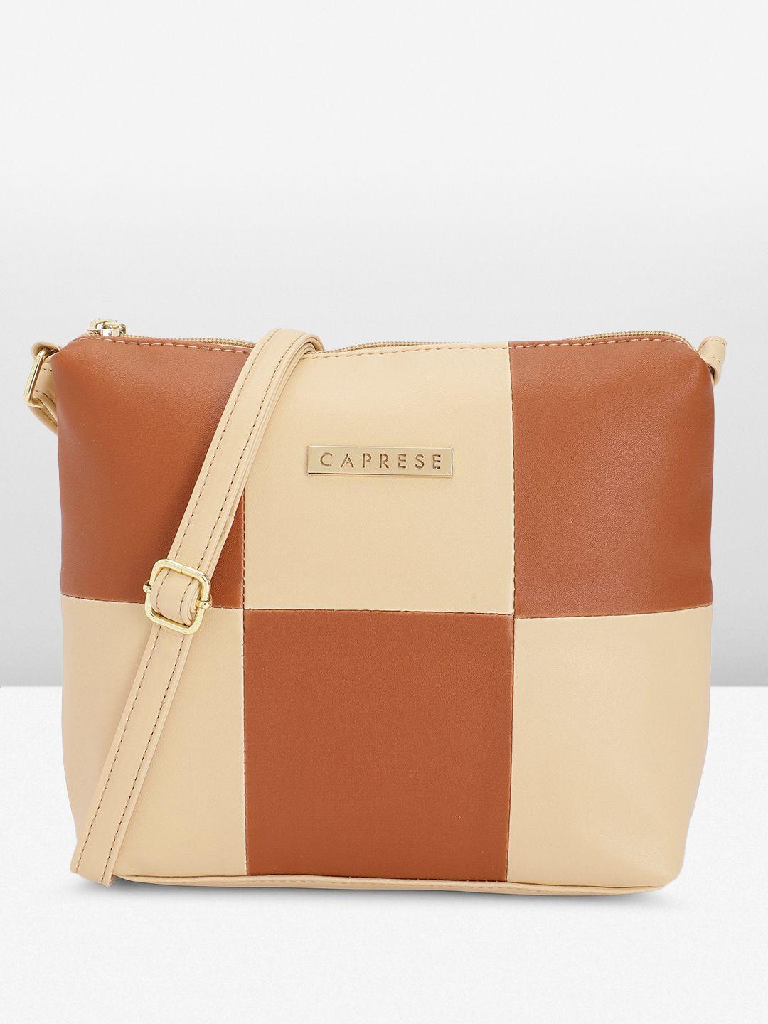 caprese colourblocked structured sling bag