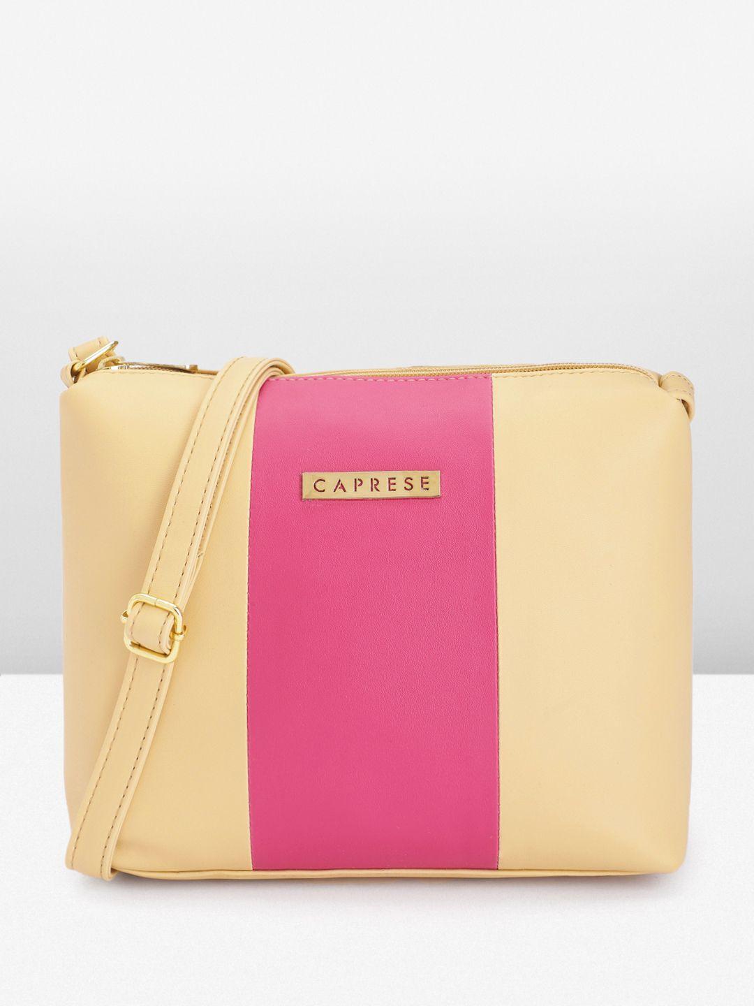 caprese colourblocked structured sling bag