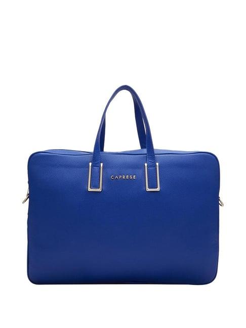 caprese cora blue solid large laptop tote handbag