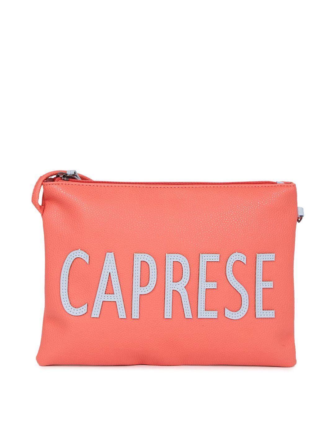 caprese coral pink solid sling bag