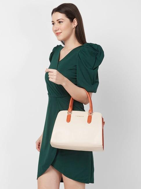 caprese cream solid large handbag