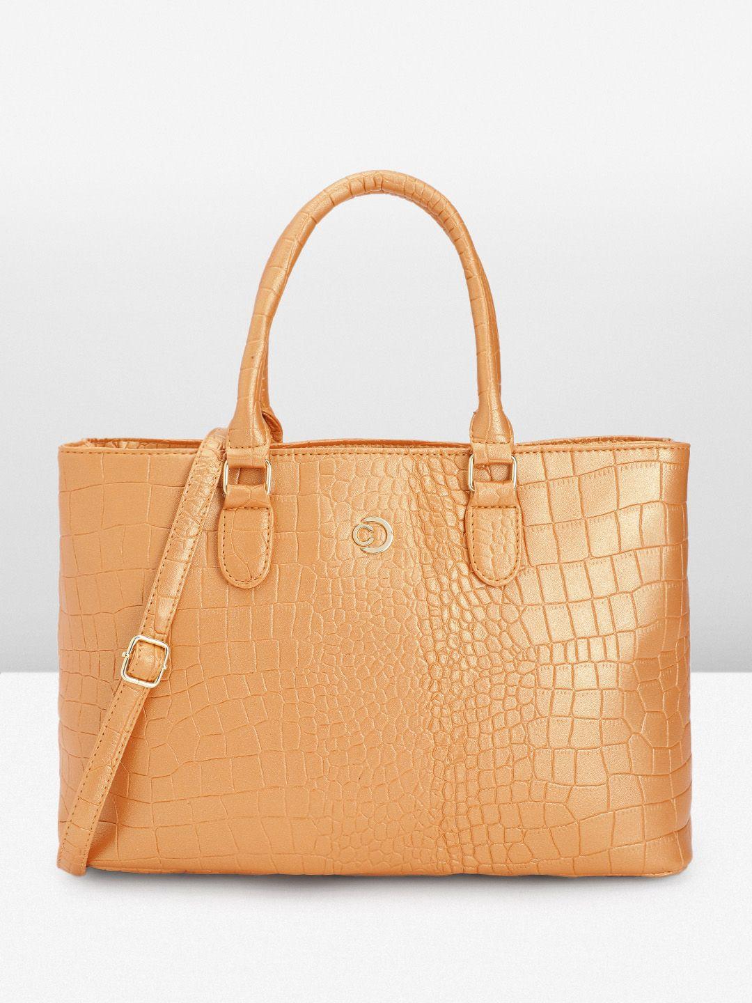 caprese crocodile textured structured handheld bag